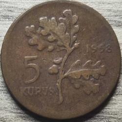 1958 Tedavül 5 Kuruş