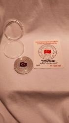 2002 YILI DÜNYA FUTBOL ŞAMPİYONASI 3.SÜ TÜRKİYE HATIRA PARASI TC. DARPHANE HATIRA GÜMÜŞ / MİNELİ 351