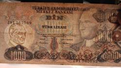 PARA  ÇOK KIYMETLİ Z91 SERİSİ.....Z91  282221 SERİ NOLU 6. EMİSYON 1000 LİRA TEMİZ STATÜSÜNDE(ENDERRRR) 86