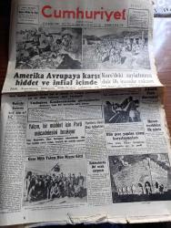 Cumhuriyet Gazetesi - 6 Aralık 1950 - Washington Konferansı harbi önler mi Cumhuriyet Başmakale - Kore'de askeri birliğimiz konservelerle yemek yerlerken fotoğraf - Kore'deki zayiatımıza dair ilk inanılır rakam - büyük taarruz'da bir topçu bataryamız atış esnasında fotoğraf - Amerika Avrupa'ya karşı hiddet ve infial içinde - genç milli takım Dün Mısır'a gitti fotoğraf - dün gece yapılan Güreş karşılaşmaları - Kahraman Yahudi Kadıköy Hale sinemasında - Karanlık Oda Yazan Peride Celal Yazı Dizisi - aman illallah artık yazan Burhan Felek -  İnönü stadı tamamlanıyor - Jan Dark filmi yalnız Lale Yıldız ve İnci sinemalarında - Tarzan maymun adam filmi Azak ve Turan sinemalarında - İstanbul belediyesi şehir tiyatroları dram kısmında Dilsizlerin dili komedi kısmında Tersine Dünya - Kore'den fotoğraflar - Kore'de bulunan Savaş uçaklarımızdan biri uçuş için hazırlanırken fotoğraf - Kore'den Türkiye'dekilere Mektup - Türkiye'den Kore'dekilere mektup - 1950-1951 Yunus Nadi Mükafatı - Hasan kolonya