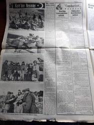 Cumhuriyet Gazetesi - 6 Aralık 1950 - Washington Konferansı harbi önler mi Cumhuriyet Başmakale - Kore'de askeri birliğimiz konservelerle yemek yerlerken fotoğraf - Kore'deki zayiatımıza dair ilk inanılır rakam - büyük taarruz'da bir topçu bataryamız atış esnasında fotoğraf - Amerika Avrupa'ya karşı hiddet ve infial içinde - genç milli takım Dün Mısır'a gitti fotoğraf - dün gece yapılan Güreş karşılaşmaları - Kahraman Yahudi Kadıköy Hale sinemasında - Karanlık Oda Yazan Peride Celal Yazı Dizisi - aman illallah artık yazan Burhan Felek -  İnönü stadı tamamlanıyor - Jan Dark filmi yalnız Lale Yıldız ve İnci sinemalarında - Tarzan maymun adam filmi Azak ve Turan sinemalarında - İstanbul belediyesi şehir tiyatroları dram kısmında Dilsizlerin dili komedi kısmında Tersine Dünya - Kore'den fotoğraflar - Kore'de bulunan Savaş uçaklarımızdan biri uçuş için hazırlanırken fotoğraf - Kore'den Türkiye'dekilere Mektup - Türkiye'den Kore'dekilere mektup - 1950-1951 Yunus Nadi Mükafatı - Hasan kolonya