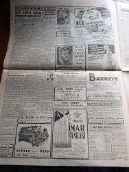 Cumhuriyet Gazetesi - 7 Aralık 1947 - Recep Peker'in suçu yazan Nadir Nadi Başmakale - Recep Peker'in cevap vereceği teeyyüd ediyor - Londra'da dörtler Avusturya bir Almanya meselelerini görüşürlerken fotoğraf - Fransa'da grevcilerin çoğu işleri başına dönüyorlar - Fransız milli meclisinde komünist lideri Thorez'in sözleri yuhalarla karşılandı - New York'ta Joe Louis ile Walcott arasında Dünya Boks şampiyonluğu maçı fotoğraf - Filistin'de çarpışmalar devam ediyor - haftanın şakaları yazan Burhan Felek - dünyanın en büyük hava meydanı Laguardia fotoğraf - uçan daireler için bilgiler Ne diyorlar yazan Rıdvan Tezel - milli futbol takımı olimpiyata gidecek mi yazan Eşref Şefik - Galatasaray Beykoz'u Fenerbahçe Süleymaniye'yi 2 0 Yendiler - 1948 model Yıldızlar Takvimi Yarın Çıkıyor - Safiye Ayla borsa kıraathanesinde - gönül kimi severse filmi İpek ve Melek sinemasında - patinaj Kralı filmi bugün elhamra sinemasında - bugünkü radyo programı - İstanbul belediyesi şehir tiyatroları programı