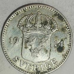 İSVEÇ 1914  25 ÖRE   GÜMÜŞ 2,42  GRAM