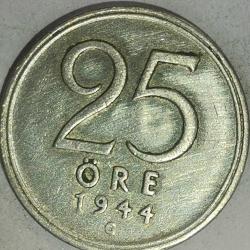 İSVEÇ  1944   25   ÖRE  GÜMÜŞ   2,42   GRAM