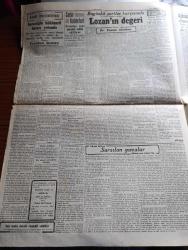 Cumhuriyet Gazetesi - 24 Temmuz 1942 - Lozan'ın manası yazan Yunus Nadi Başmakale - Lozan zaferi'nin yıldönümünü kutluyoruz - Milli Şef İsmet İnönü Ankara'da - Lozan kahramanı milli şefimiz İsmet İnönü lozan'ı kazandığı sıralarda fotoğraf - Sovyet harp tebliği Voronej Ve leningrad cephelerinde Ruslar mevzii muvaffakiyetler elde ettiler - Alman harp tebliği Almanlar Rostov'a girmek üzere - askeri vaziyet Rostov Stalingrad bölgesinde harekat Yazan Emekli General H. Emir Erkilet Yazı Dizisi - Afrika'da harekat İngiliz ordusu taarruza geçti - Dün Maarif vekili Hasan Ali Yücel'in huzurunda mühendislerimiz diploma aldı fotoğraf - Saraçoğlu hükümeti başarı yolunda yazan Feridun Osman - Lozan'ın değeri yazan doktor Yavuz Abadan - küçük hikaye sarsılan yuvalar yazan Mükerrem Kamil Su - Ticaret vekili Behçet uz bu akşam radyoda bir konuşma yapacak - unutulmaz bir balo gecesi şark sinemasında - merhum Kenan tevfik'in cenazesi - bugünkü radyo programı - Münir Nurettin Selçuk beyazparkta
