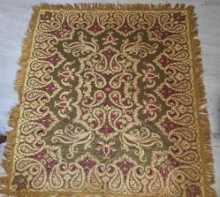 ALMAN İPEK KADİFE - MASA ÖRTÜSÜ 130X150 İYİ DURUMDA