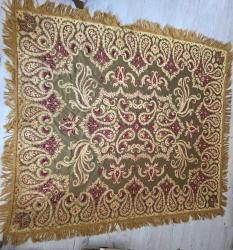 ALMAN İPEK KADİFE - MASA ÖRTÜSÜ 130X150 İYİ DURUMDA