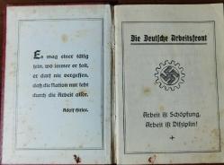NAZİ  Alman İşçi Cephesi'nin katkı sınıfı PASAPORT muhteşem vergi pulları ile beraber çok iyi kondüsyonda