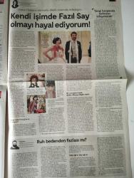 CUMHURİYET PAZAR GAZETESİ DOĞUM GÜNÜ HEDİYESİ-18 Mart 2018-Gonca Vuslateri kendi işinde Fazıl Say olmayı hayal ediyorum-Çağnur Öztürk-tasarımın Orta Doğu-Özlem yalım-şeker gibi yazılar porno kafasında aşk ve kadın-Hilal bebek-sağlık olsun ilaç yarışmaları-Osman Elbek-çocukluğum yetişkinlikle imtihani-Tayfun Atay-her şey-Mirgün cabaz-Çocuk sesi-Bekir Onur-yeni dizi şahsiyet hatırlamak ya da hatırlamamak-eşik cini-mine Söğüt-çalıntı zaman Barbaros Şansal-turist Ömer Ölmez-Bülent Vardar-terapi Alper Hasoğlu-Atilla erden-Anadolu giysi kültürü-onur Saylak-Hakan Günday-Adıyaman park AVM-Ali İsmail Korkmaz-Gürkan Korkmaz-Emel Korkmaz-Ali İsmail Korkmaz 24 yaşında-sayfa sayısı sekiz