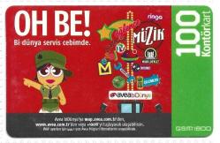 3K = KONTÖR  YÜKLEME  KARTI ( AVEA - 100  Kontör kart ) TEMİZ ve NADİR