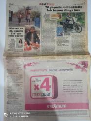 Hürriyet Pazar Doğum Günü Gazetesi -8 Nisan 2007-70 yaşında motosikletle tek başına dünya turu-Yalçın Doğan-Gila benmayor-Kızılhaç bayrağı Bolivya’da işe yaramadı-maksimum kart-McDonald’s-Starbucks-kadın meyhaneciler örgütleniyor sorunları ve uyanık erkek ortaklara karşı-perihan Erdoğan-Denizgti-Ayşe Şen sıla-Silva İnci-Burcu galiba-Sine boran-bilge arapoğlu-müge Mazlum-Ayşe Buyan-Sinem Selçuk-sema temizkan-ersin Kalkan-sayfa sayısı iki