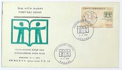 1972 FDC Uluslararası Kitap Yılı, Ankara, 03.01.1972, PTT M.O.B.Y.D. İlk Gün Zarfı (FDC-187)