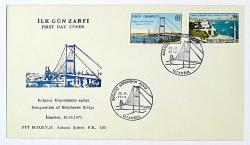 1973 FDC Boğaziçi Köprüsünün Açılışı, Ankara, 30.10.1973, PTT M.O.B.Y.D. İlk Gün Zarfı (FDC-211)
