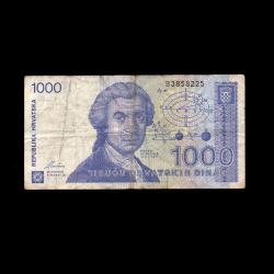 HIRVATİSTAN (1991) - 1.000 Dinar (T-ÇT 6,5/10)