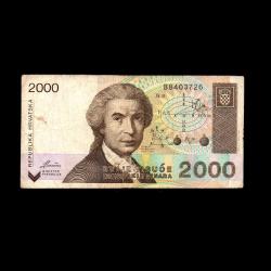 HIRVATİSTAN (1991) - 2.000 Dinar (T-ÇT 6,5/10)