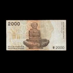 HIRVATİSTAN (1991) - 2.000 Dinar (T-ÇT 6,5/10)