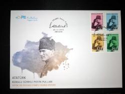 2021 ATATÜRK  konulu sürekli posta pulları FDC İLK GÜN ZARFI