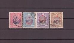 1916 Şehir Postasının 50.Yılı Hatıra pulları Üzerine Ay-yıldız Sürşarjlı Damgalı Tam Seri     ---OD505