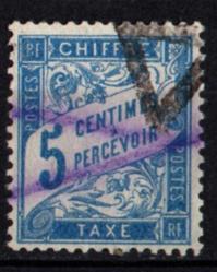 Fransa 1893 -1896 Taxe Pulu 5 Cent (ws1232)