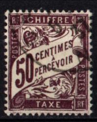 Fransa 1893 -1896 Taxe Pulu 50 Cent (ws1236)