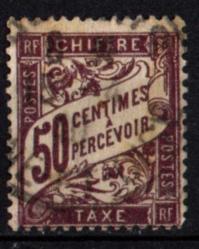 Fransa 1893 -1896 Taxe Pulu 50 Cent (ws1237)