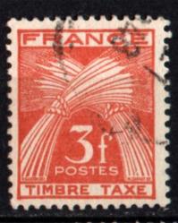 Fransa 1943 Taxe Pulu 3 Frank (ws1241)