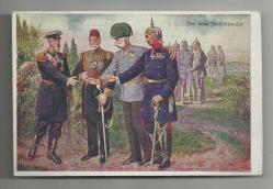 OSMANLI DÖNEMİ DÖRTLÜ İTTİFAK VE SULTAN GAZİ 5.MEHMED ORİJİNAL KARTPOSTAL...