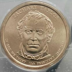 SETTEN ÇIKMA  AMERİKA  2009  1 DOLAR BAŞKANLAR SERİSİ ÇİL  Başkanlık 1 $ Bozuk Para - Zachary Taylor (1849-1850)