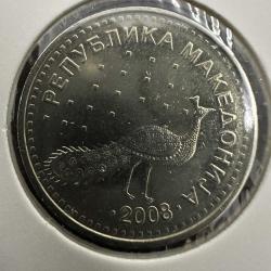 Makedonya 10 Dinar 2008. Bayraklı Kapamasında. Çil.