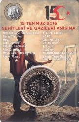 2016 15 Temmuz 1 TL  Hatıra Parası Özel Kapamasinda