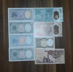 Mısır para set yabancı para lotu hepsi farklı çil