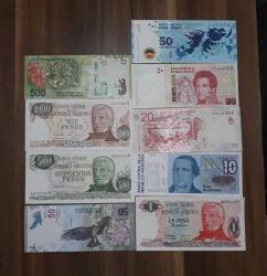 Arjantin para set yabancı para lotu hepsi farklı çil
