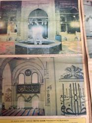 MİLLİYET CAMİLERİMİZ VE ÖYKÜLERİ GAZETESİ DOĞUM GÜNÜ HEDİYESİ -Camilerimiz ve öyküleri-ulu Cami’nin mihrap bölümü ve oradaki fıskiye ile havuzu-Hüdavendigar Camii’nin içten görünüşü-yeşil Cami’nin içten görünüşü ve caminin maketinin yer aldığı fıskiyeli havuz-Metin Sözen-Yalçın Çınar-ulu Cami’nin içten görünüşü-kimdi bu Geyiklibaba-Bursa camileri-yeşil türbe-Bursa Erka‘dan karagözüm mezarı-mevlit yazarı Süleyman Çelebi’nin türbesi-Muradiye Camii’nin içten görünüşü-Emir Sultan Camii’nin mihrabı ve iki yanındaki nefis pencereler-Muradiye Camii’nin mihrap üstü-Hüdavendigar Camii’nin Mihrte-Emir Sultan Camii’nin iç ferahlık veren iç görüntüsü-sayfa sayısı sekiz