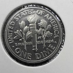 *S* Proof Baskı. Amerika 1 Dime 1987 S. Darphane San Francisco ABD. Bayraklı Kapamasında. Az Çıkar