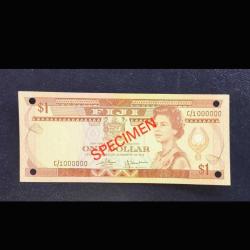 Fiji 1 dolar 1980 Specimen Çil 