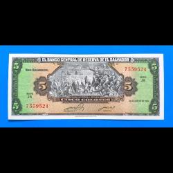 El Salvador 5 colon 1983 Çil banknot / kağıt para