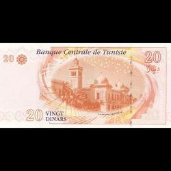 Tunus 20 dinar 2011 Çil banknot / kağıt para