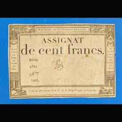 Fransa 100 frank 1795 Çt Nadir assignat banknotlardan