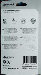 PENMARK KESİK UÇ Permanent 4'lu KALEM HS-406