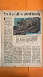HAFTA MEMLEKET VE DÜNYA HADİSELERİNİ TAKİP EDER, HAFTANIN EN SEÇME YAZI VE RESİMLERİNİ VERİR, SİYASİ MECMUA DERGİSİ - 5 AĞUSTOS 1959 SAYI: 32 H. FİKRİ VEREL - JANET BUNTING - SELWYN LLOYD - JULES VERNE - J. F. DULLES - DE GAULLE - KRUSÇEF - ADOLF HITLER - AY YOLCULUĞU PLANLARI - V-1 VE V-2 FÜZE TASARIMLARI - BERLİN YERALTI FEZA İSTASYONU - CENEVRE KONFERANSI - DİPLOMAT KÂTİBELERİ - KÂTİBELERİN GÖRÜNMEYEN EMEĞİ - ULUSLARARASI TOPLANTILARDA KÂTİBELERİN ROLÜ - DÜNYA DEVLET ADAMLARIYLA TANIŞAN KÂTİBELER - NAZİ TEKNİK VE FEZA HAYALLERİ - HİTLER’İN BİLİMSEL PROJELERİ - FEZA YARIŞINDA ALMANLARIN ROLÜ - SAVAŞ VE BİLİMİN KESİŞİMİ - KÂTİBELİK MESLEĞİNİN ZORLUKLARI - CENEVRE’DE KÂTİBELERİN YARIŞI - ULUSLARARASI DİPLOMASİDE ARKA PLAN KAHRAMANLARI - PAUL GAUGUIN - RUBENS - CEZANNE - MODIGLIANI - VAN GOGH - REMBRANDT - ZAHİR GÜVEMLİ - MERAL GASPIRALI - SOPHIA LOREN - ANTHONY QUINN - CARLO PONTI - ALAN LADD - ALANA LADD - DAVIT LADD - JOAN CRAWFORD - ALFRED STEEK - DOUGLAS FAIRBANKS - FRA -  36 SAYFA
