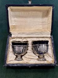 Osmanlı Gümüş İkili Fincan Zarfı