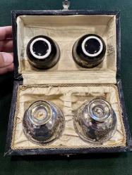 Osmanlı Gümüş İkili Fincan Zarfı