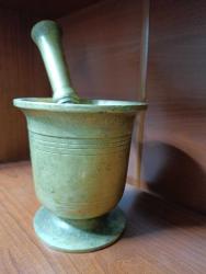 ESKİ YAPIM KALLAVİ BOY PİRİNÇ HAVAN VE ELİ