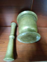 ESKİ YAPIM KALLAVİ BOY PİRİNÇ HAVAN VE ELİ