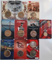 Tedavül 1 TL  Hatıra Para seti 10adet