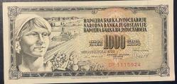 YUGOSLAVYA  1000 DİNAR 1981 ÇİL  KAĞIT  PARA