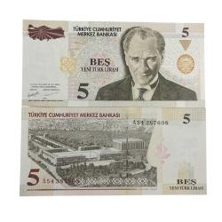 8.Emisyon 5 Yeni Türk Lirası ( YTL ) A54 387608 ÇİL