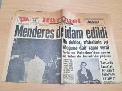 LOT.12 » HÜRRİYET GAZETESİ ADNAN MENDERES İDAM HABERİ 18 EYLÜL 1961