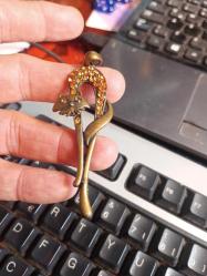 Metal kedi zirkon taşlı  kolye