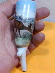 Pİ1-----GEYİK DESENLİ PORSELEN PİPO KASESİ